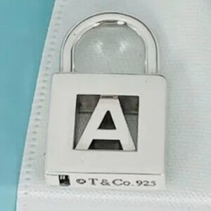 Tiffany & Co Sterling Silver ~ Beautiful Sterling Charm Padlock Letter “A”